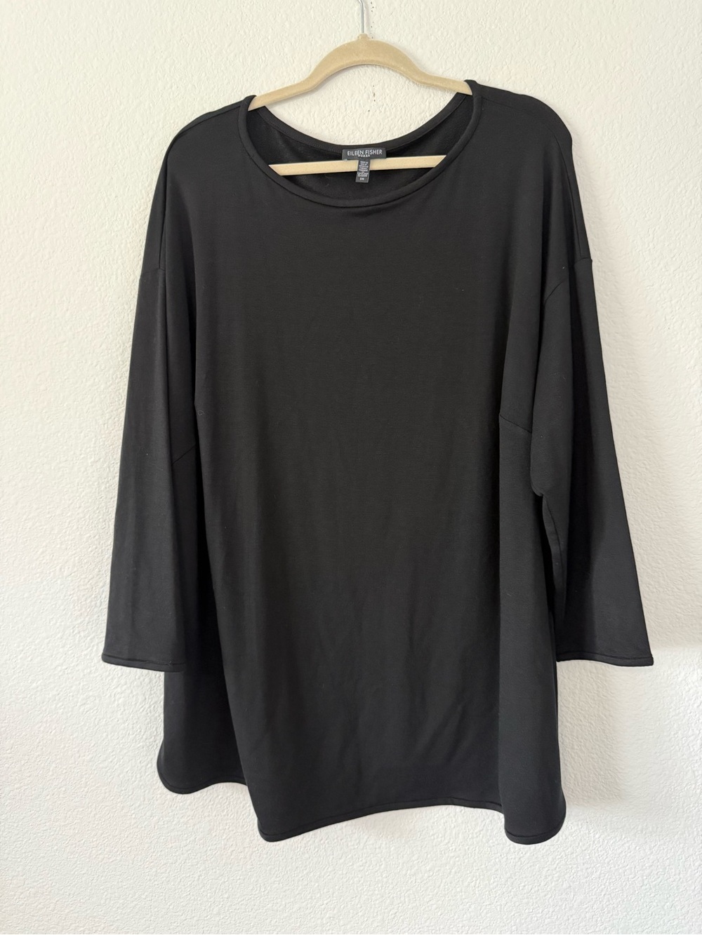 Eileen Fisher Black Oversized Long-Sleeve Tee